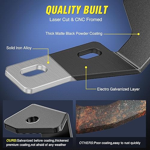 Vista 72 de Nilight Soporte de luz de zanja, bisagras de capó, kit de soporte de montaje para luz LED auxiliar todoterreno para luz de trabajo en Toyota 4Runner