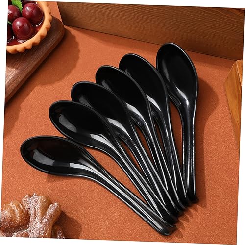 Miniatura 4 de Operitacx 6 cucharas de sopa de plástico esmeriladas para ramen pho y vajilla para uso doméstico y restaurante