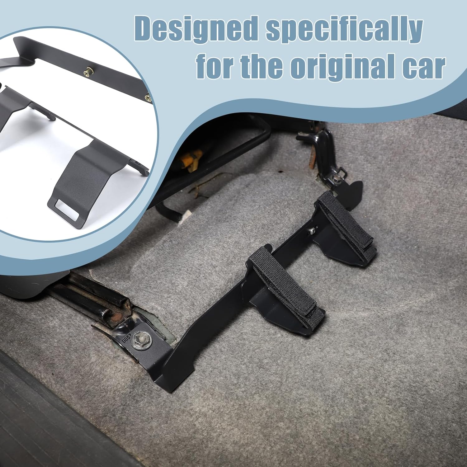 Under Seat Quick Release Roll Bar Fire Extinguisher Mount Bracket Compatible with Toyota Land Cruiser LC120 J120 Prado 2003-2009,Vehicle Fire Extinguisher Bottle Tie Bracket Billet