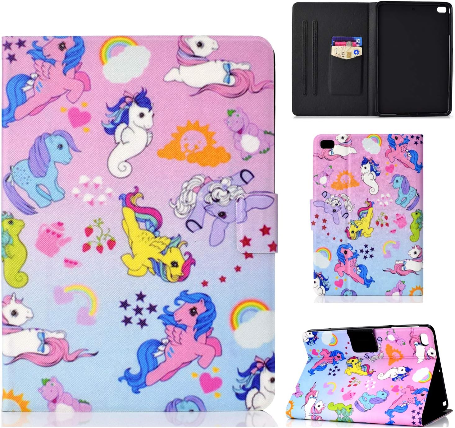 Dteck iPad Mini 1/2/3/4 Case - Lightweight Slim Fit PU Leather Smart Folio Stand Magnetic Cover with Auto Wake/Sleep Feature for Apple iPad Mini 1/ Mini 2/ Mini 3/ Mini 4, Little Unicorns