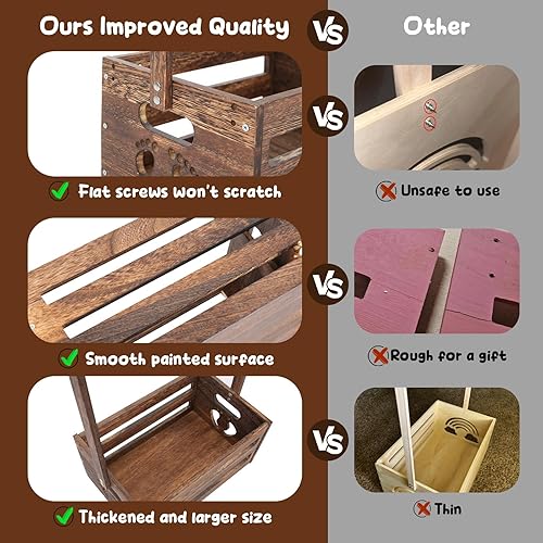 Miniatura 6 de Cesta de regalo para baby shower, caja de madera, letras de madera personalizadas y perchas para ropa recién nacidos, regalos para bebés, niñas y