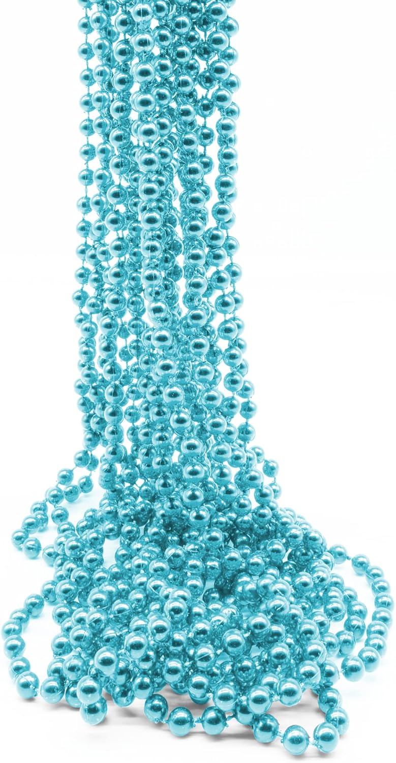 Windy City Novelties 12-Pack - 33" 7mm Mardi Gras Bead Necklaces in Vibrant Colors for Mardi Gras and St. Patrick’s Day Celebrations