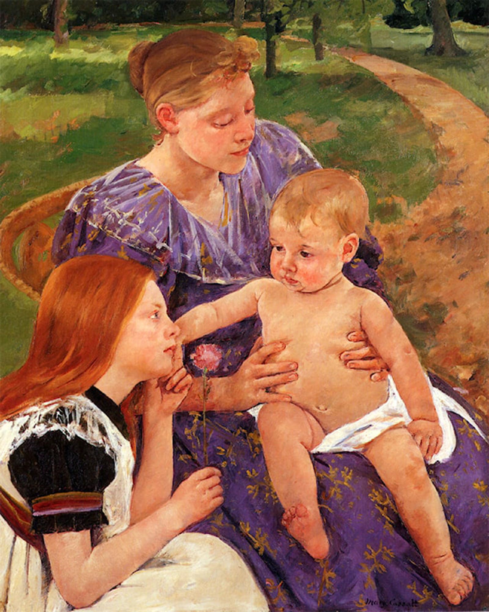ARTXLXXBN Famous Painting Art Wall Decor Abstract Art Picture The Family Mary Cassatt Animal Pictures for Home Decor 60x90cm