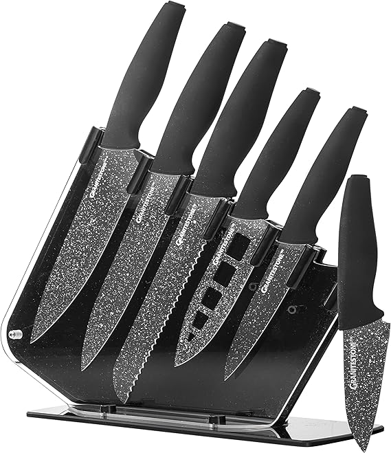 Nutriblade Knife Set with Block by Granitestone 6Piece Professional