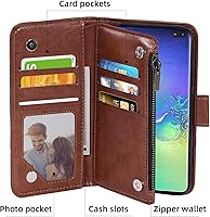 Vista 3 de Asuwish Funda de teléfono para Samsung Galaxy S10 Plus con protector de pantalla de vidrio templado y tarjetero de cuero con diseño de flores