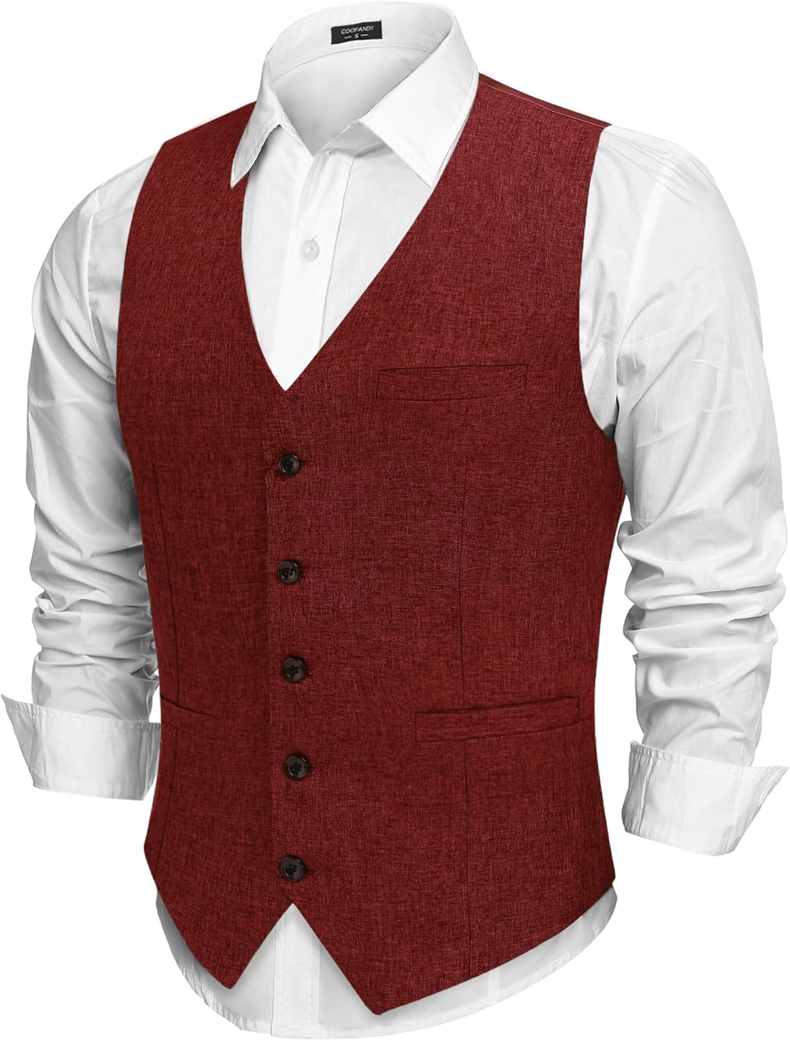 COOFANDY Men Casual Suit Vest Formal Dress Vest Slim Fit Waistcoat Business Wedding