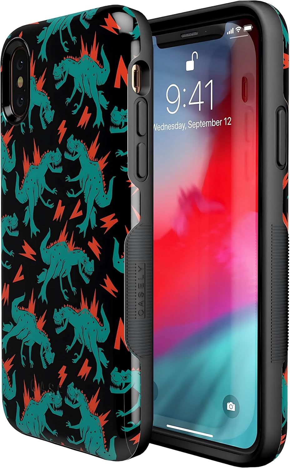 Casely iPhone X/XS Case | You're Dino-mite | Green Dinosaur | Bold Protective Design