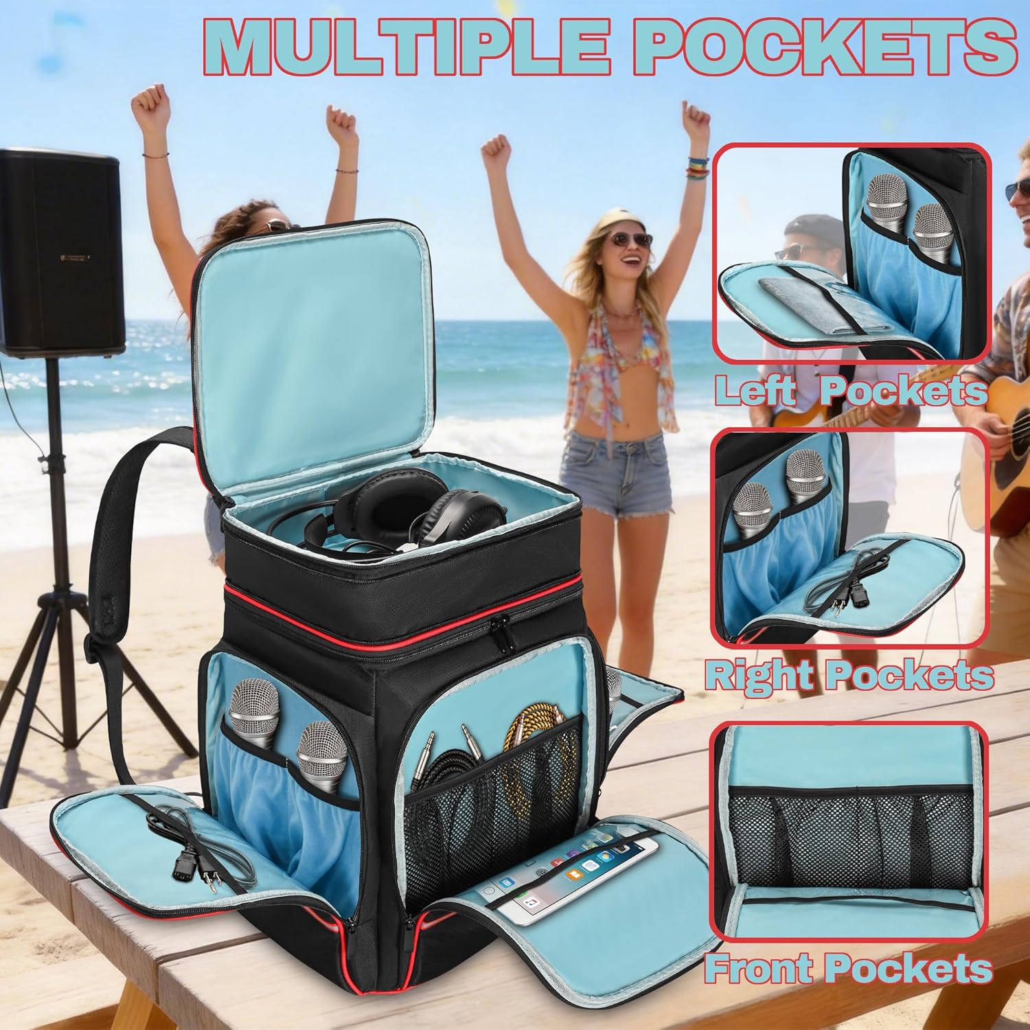 Backpack Compatible with Bose S1 Pro Plus, Travel Bluetooth Speaker Carrying Case for Bose S1 Pro/Pro Plus, Microphone, Charger, Cable and Accessories, Black