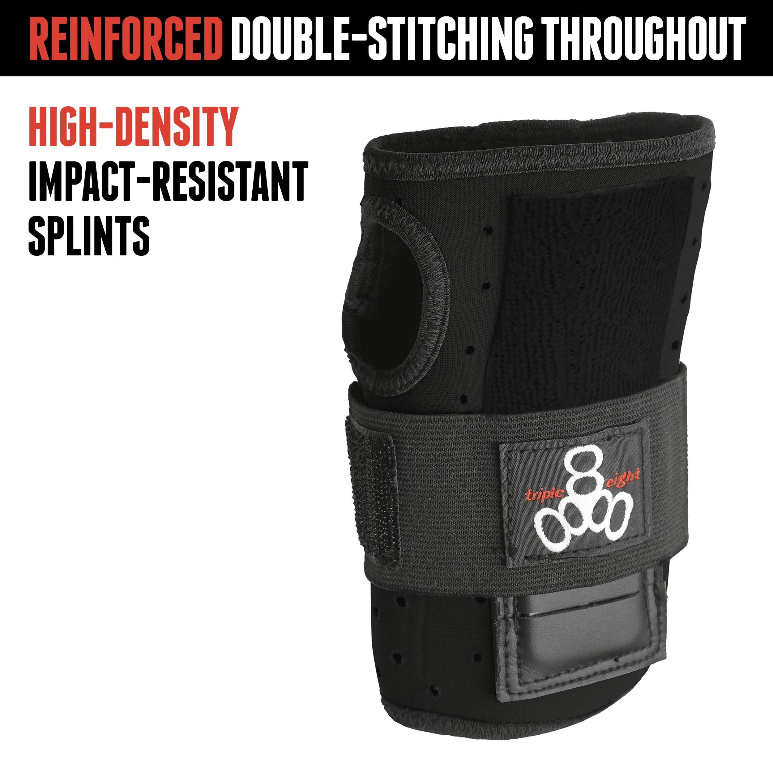 Triple 8 Protectores de muñeca Rd Wristsaver Muñequera, Unisex, Negro, M