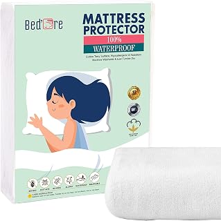 Bed'Ore Waterproof Terry Towel Mattress Protector - Cotton Rich Fitted Mattress Top/Cover - Machine Washable - Extra Deep Box 12" Stretch Skirt Bunk