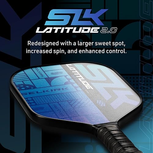 Miniatura 3 de Paleta de pickleball SLK Latitude 2.0 2024  Cara de paleta de pickleball de grafito G4  Tecnología Rev-Core+ con superficie SpinFlex  Rediseñada