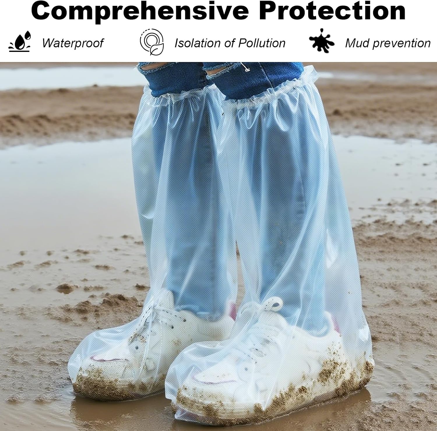 15 Pairs Rain Shoe Covers for Men Women Disposable Waterproof image 2