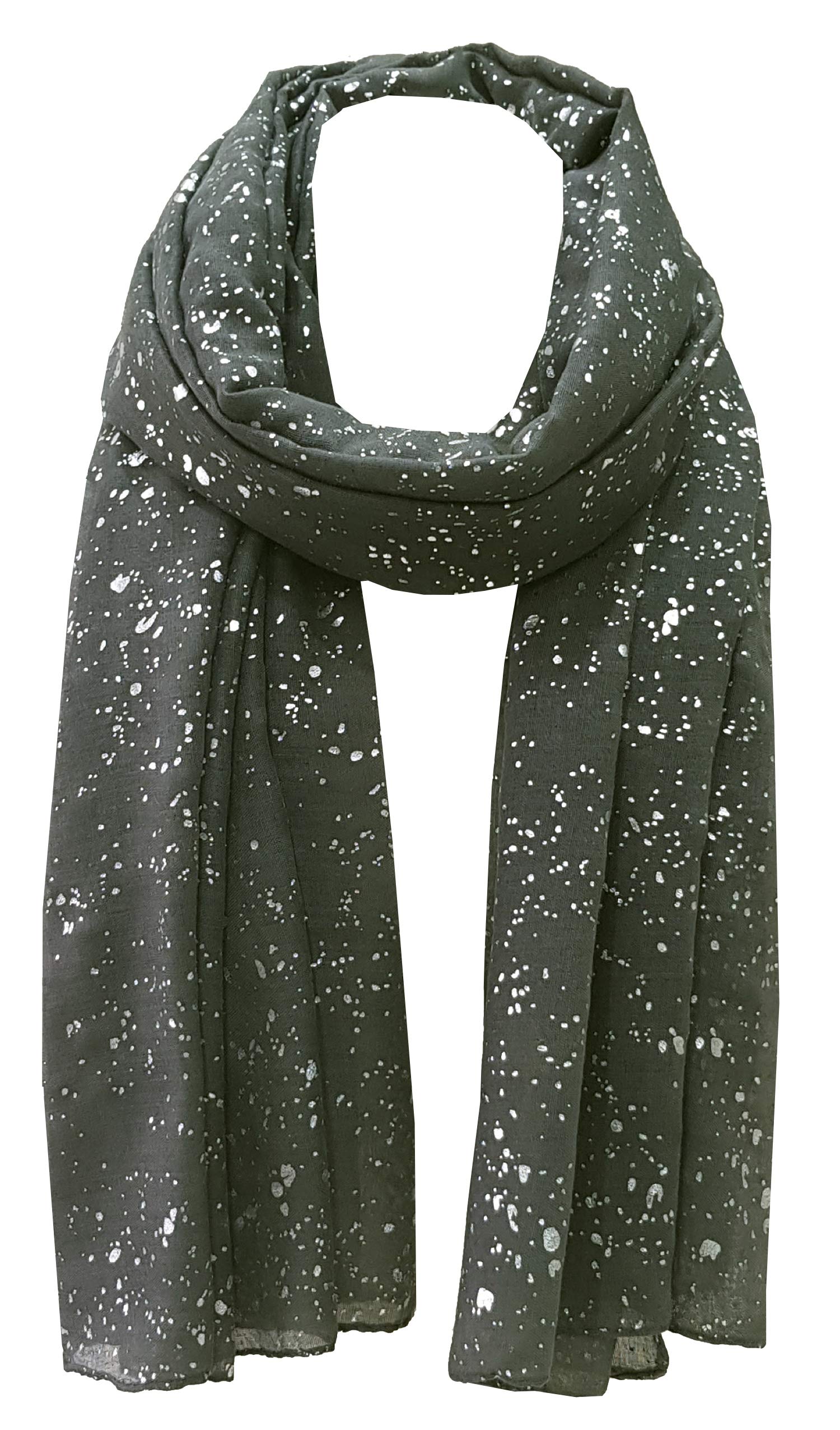World of Shawls Sparkle Splash Effect Scarf Shawl Wrap (Grey)