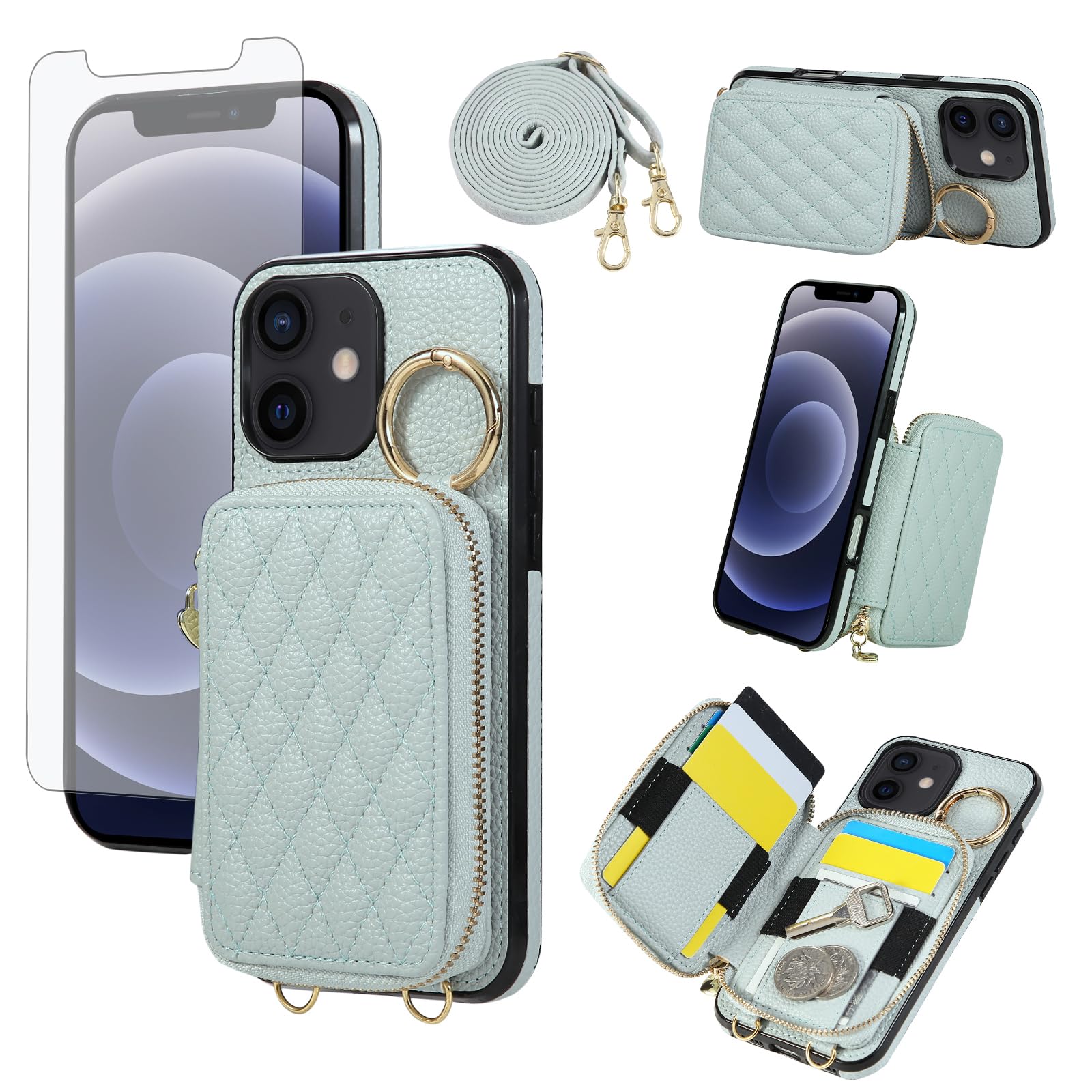 Coque iPhone 12 Mini fermeture éclair avec protection écran verre trempé - 8
