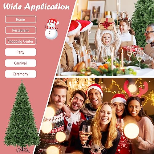 Miniatura 7 de DREAMADE Árbol de Navidad artificial de 6 pies, árbol de Navidad de abeto clásico sin iluminación con 1000 puntas de ramas de PVC, fácil de montar