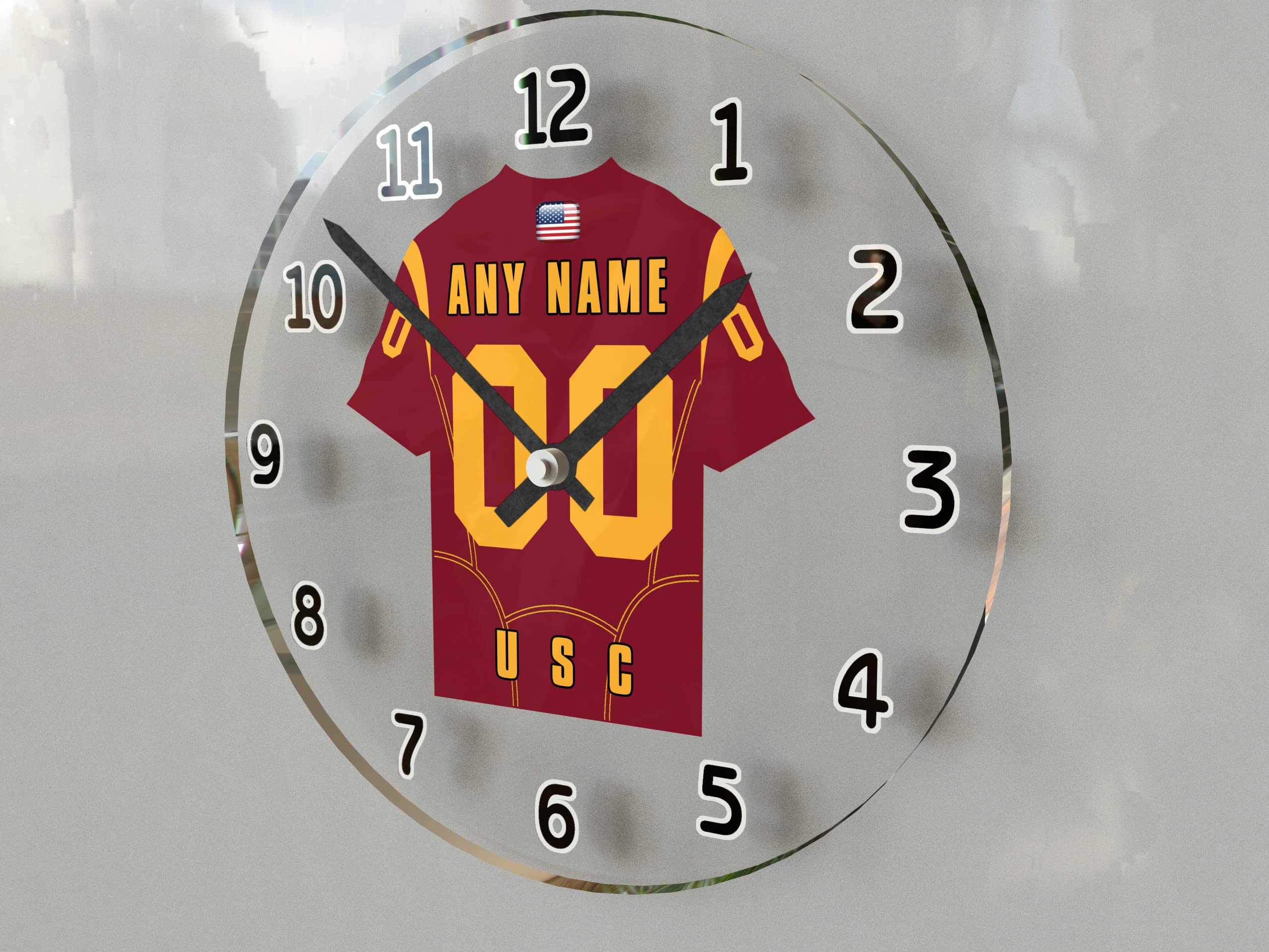 FanPlastic College Football - Personalized Football Wall Clocks - Any Name, Any Number, Any Team !!
