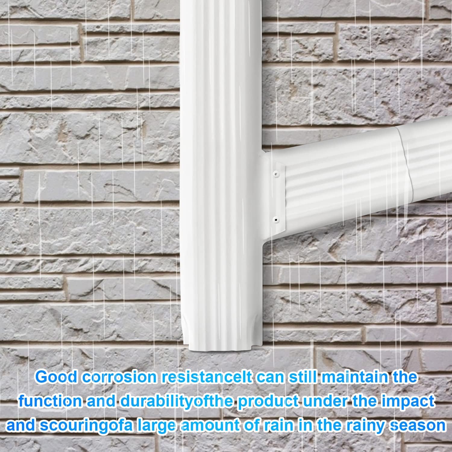 Downspout Gutter Y Connector 3x4 Standard Right High Gloss White & 1