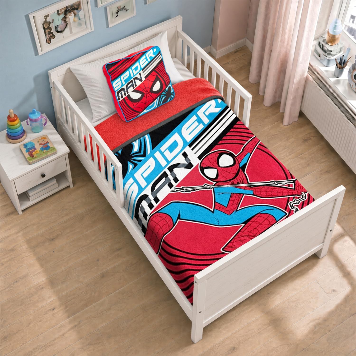 Marvel Spiderman Bedspread Toddler Boys Set Toddler Bedding & Pillow