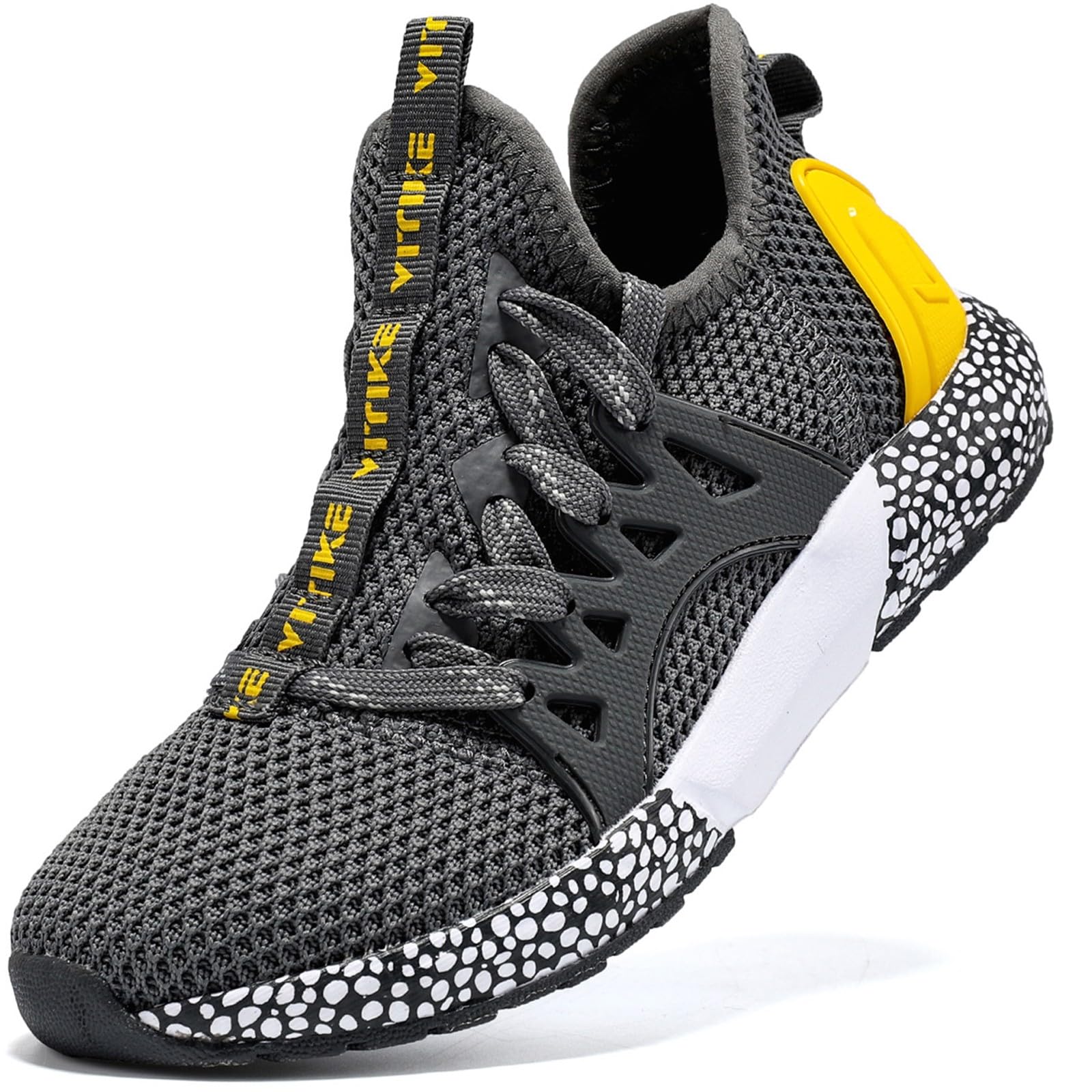 VITIKE Kinder Sneakers Jungen Mädchen Sneaker Jungen Turnschuhe Laufschuhe Schnürer Freizeit Schnürer Sportschuhe,821 Grau,34 EU