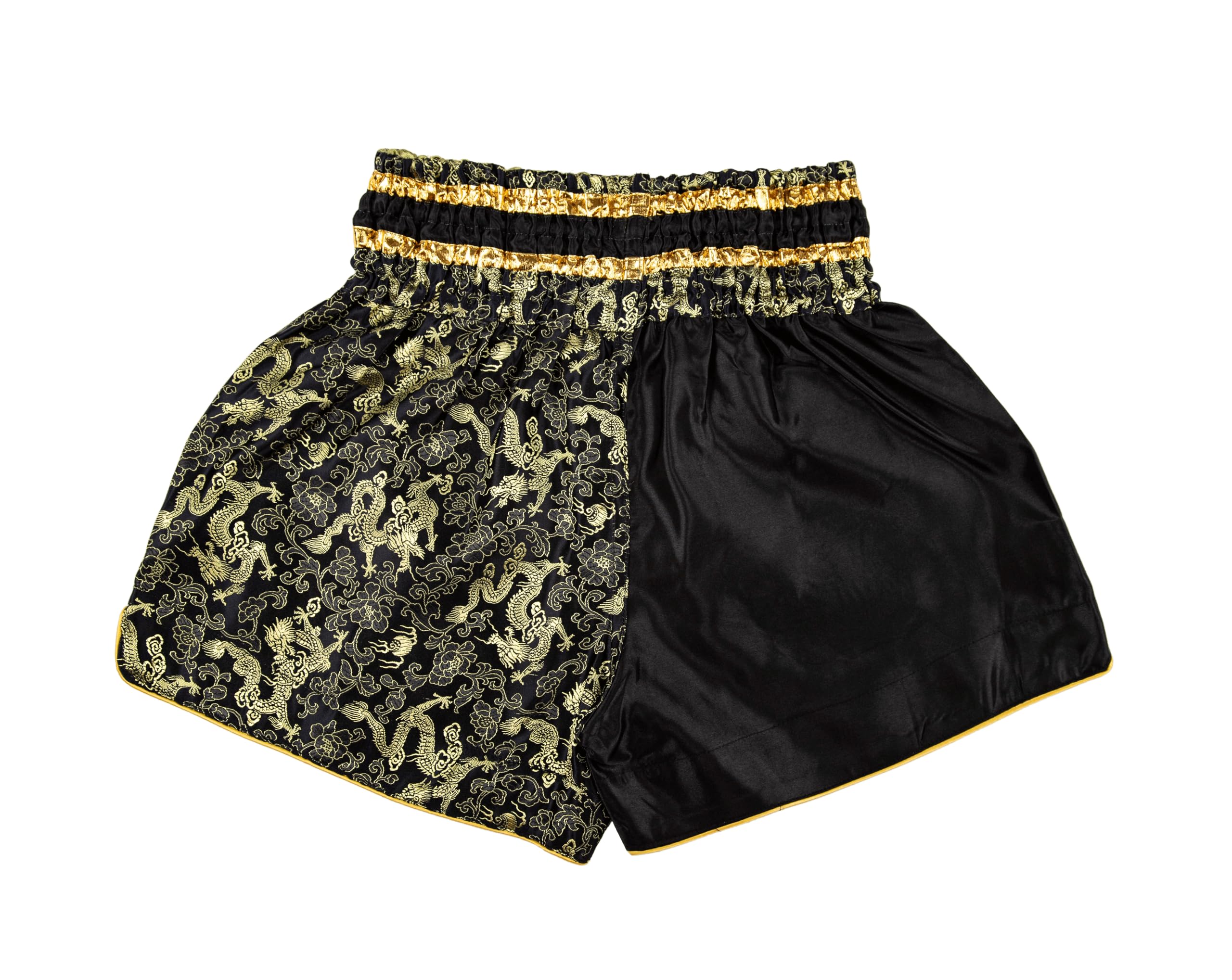 Pantalones Cortos de Muay Thai para Hombres y Mujeres, Corte Ajustado, Shorts de Boxeo MMA para Entrenamiento, Ropa de Kickboxing (FR/ES, Letras, L, Regular, Regular, Dragón Negro)