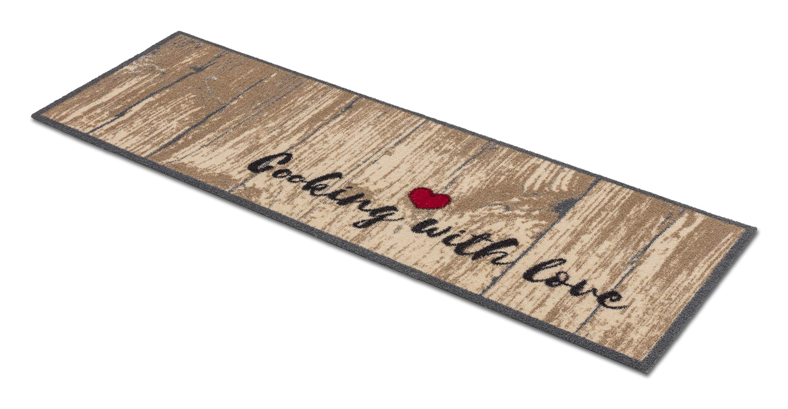Astra Tappeto ingresso interno antiscivolo 50 x 150 cm Cucinare con amore - Tappetino antisporco assorbente - Lavabile a 30°C - Tappeto moderno per ingresso