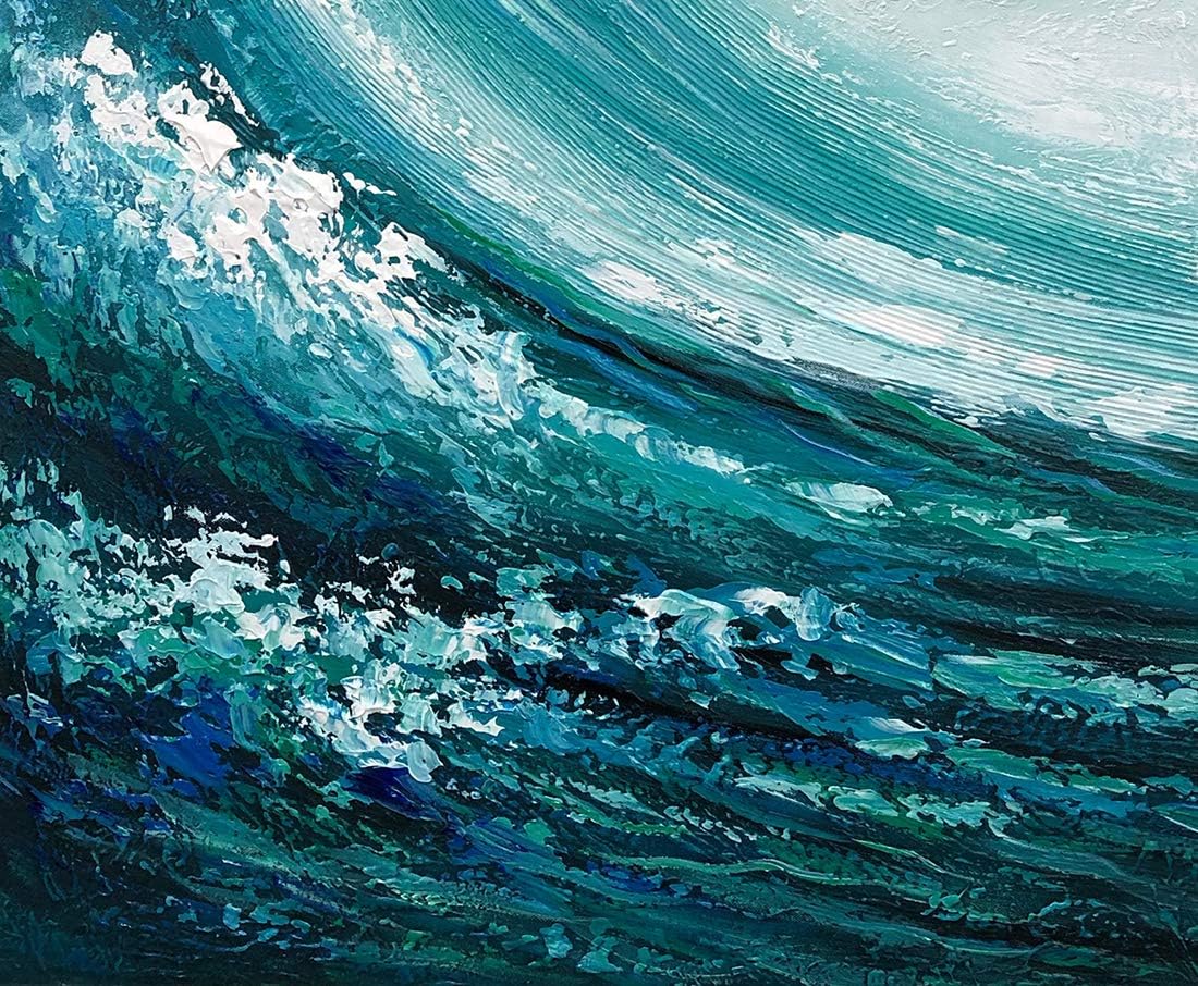 New Deal Metuu Oil Paintings, 24x36 Inch Sea Picture Texture Palette Knife Paintings Modern Home Decor Wall Art Painting Teal Ocean Wave Wood Inside Framed Ready to Hang Get Special Price Metuu Oil Paintings, 24x36 Inch Sea Picture Texture Palette Knife Paintings Modern Home Decor Wall Art Painting Teal Ocean Wave Wood Inside Framed Ready to Hang