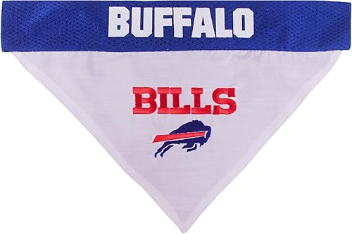 Vista 46 de Bandana reversible de la NFL para perros y gatos. Bufanda, bandana del equipo de malla y bordado superior. Cumpleaños de perros, juegos de fútbol
