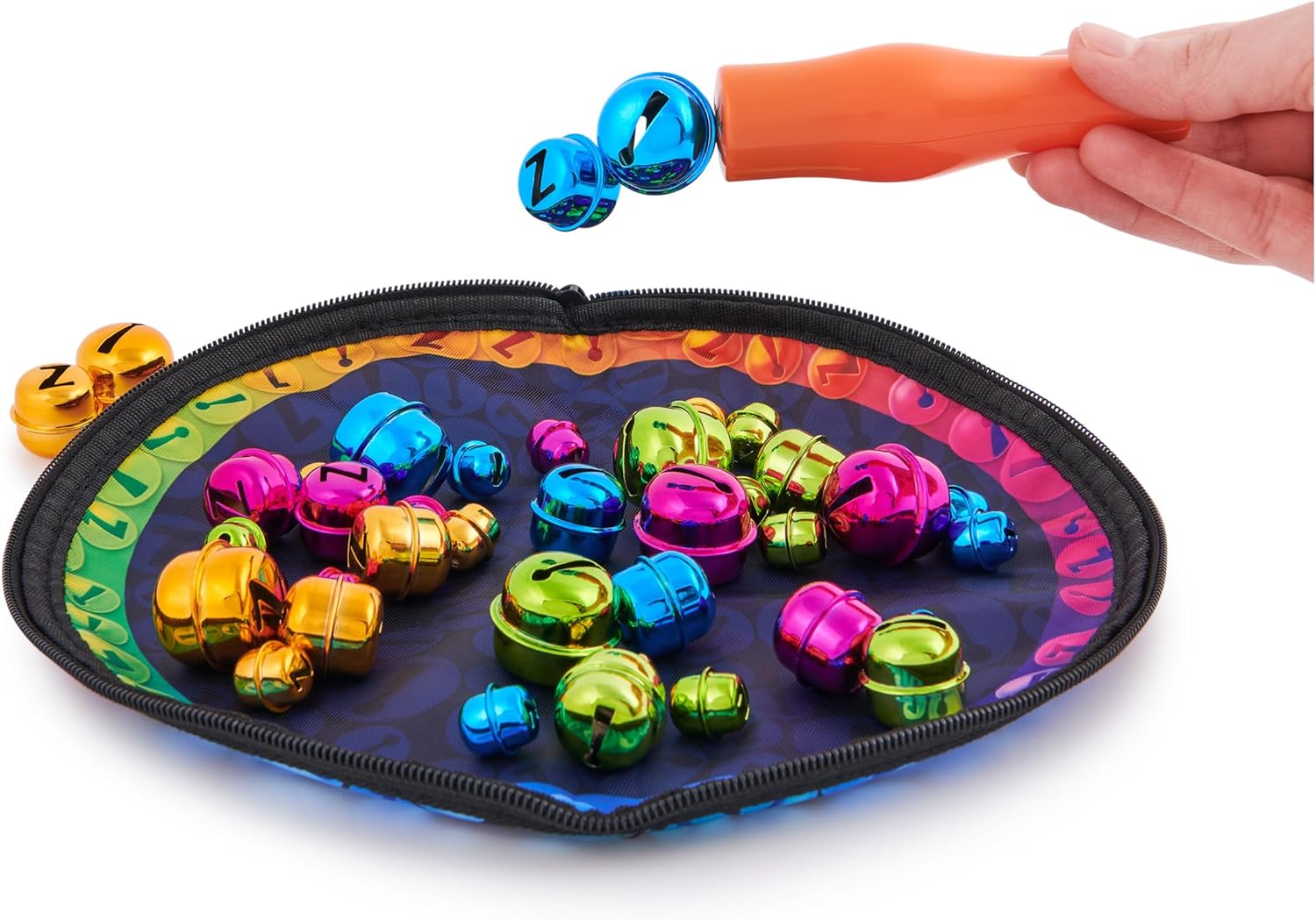 Bellz., The Quick to Pick-up Family Magnet Game with Magnetic Wand and Colourful Bells, Giftable Pouch Included for On-The-Go Fun, for Kids Aged 6 +