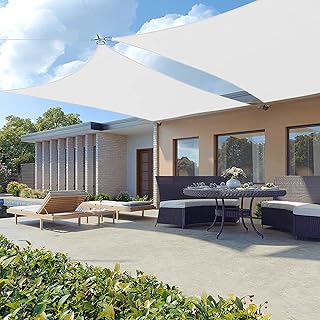 SUNNY MOOD Toldo rectangular de 10 x 13 pies, color blanco
