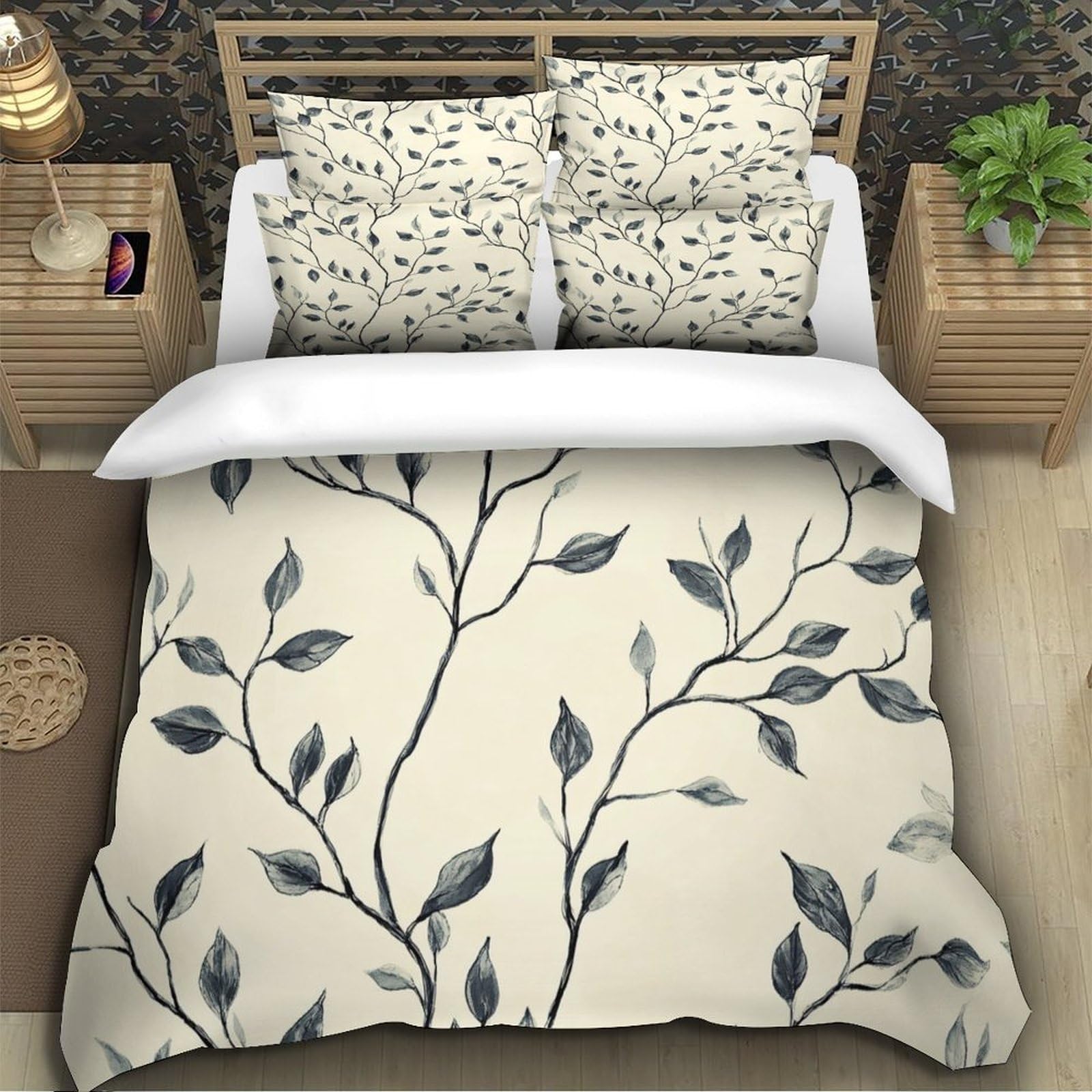 Guía de Viaje de Laponia Funda de Edredón Impresión 3D Juego de 3 Piezas Suave Cierre de Incluye Fundas de Almohada Antialérgica Funda Edredon for Adultos Super King（260x220cm）