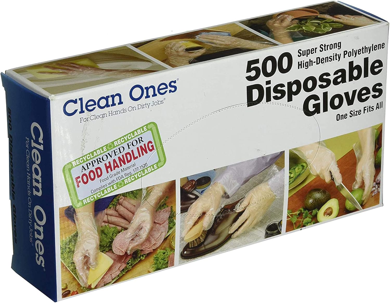 Clean Ones 1000Count Disposable FoodSafe Poly Gloves, One