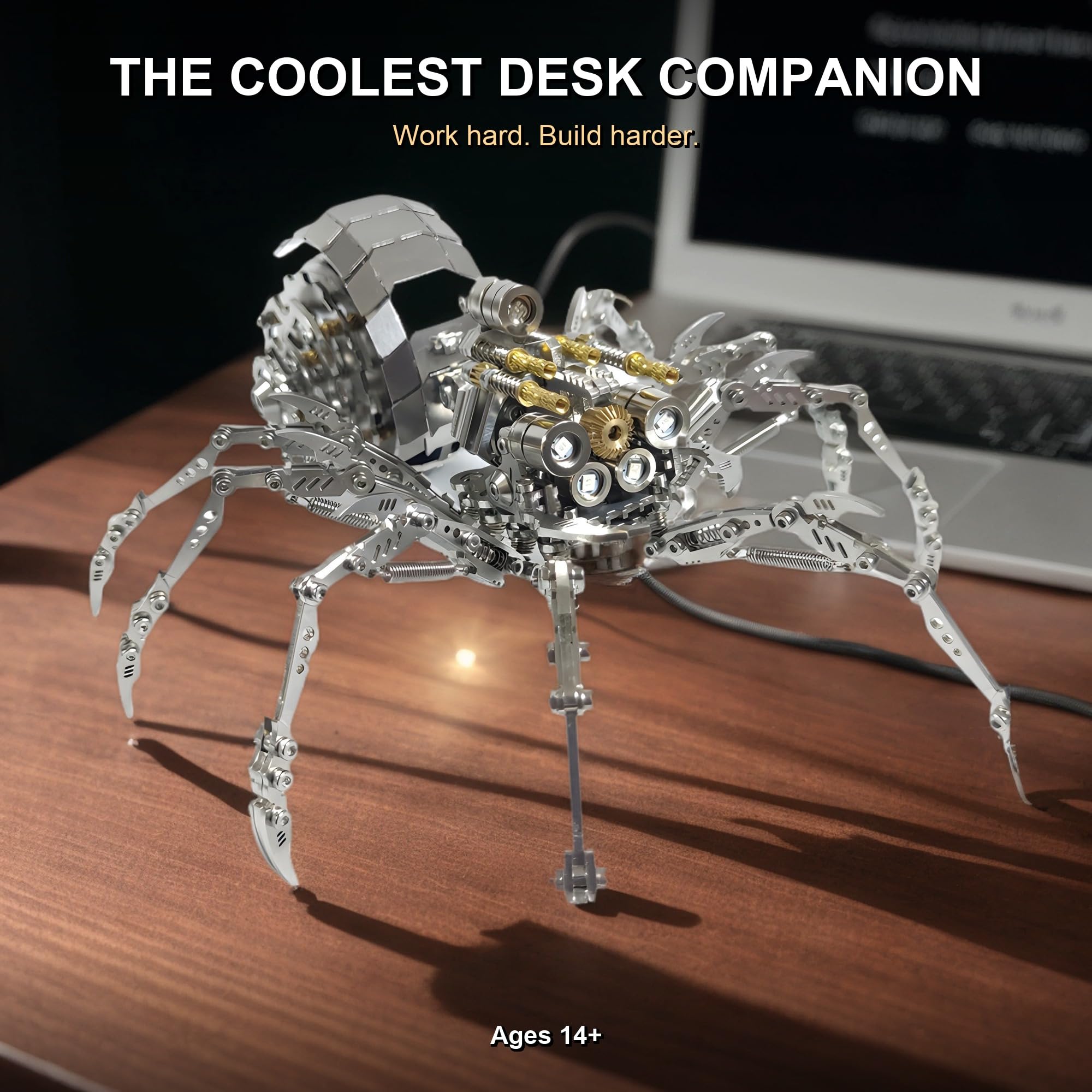 Puzzle 3D de Metal para Adultos, Araña 510 Piezas con LED