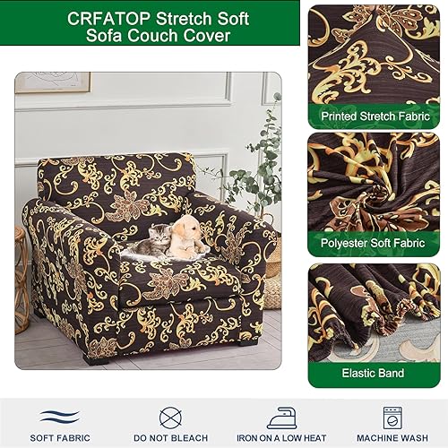 Miniatura 2 de CRFATOP Fundas elásticas para sillón de 2 piezas para sala de estar, fundas de sofá para sofá separadas, fundas de cojín lavables, protectores de