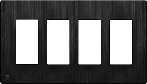 Vista 93 de LIDER - Cubierta decorativa de interruptor con acabado mate, placa de pared sin tornillos, tamaño mediano, 3 bandas de 4.88 x 6.77 pulgadas