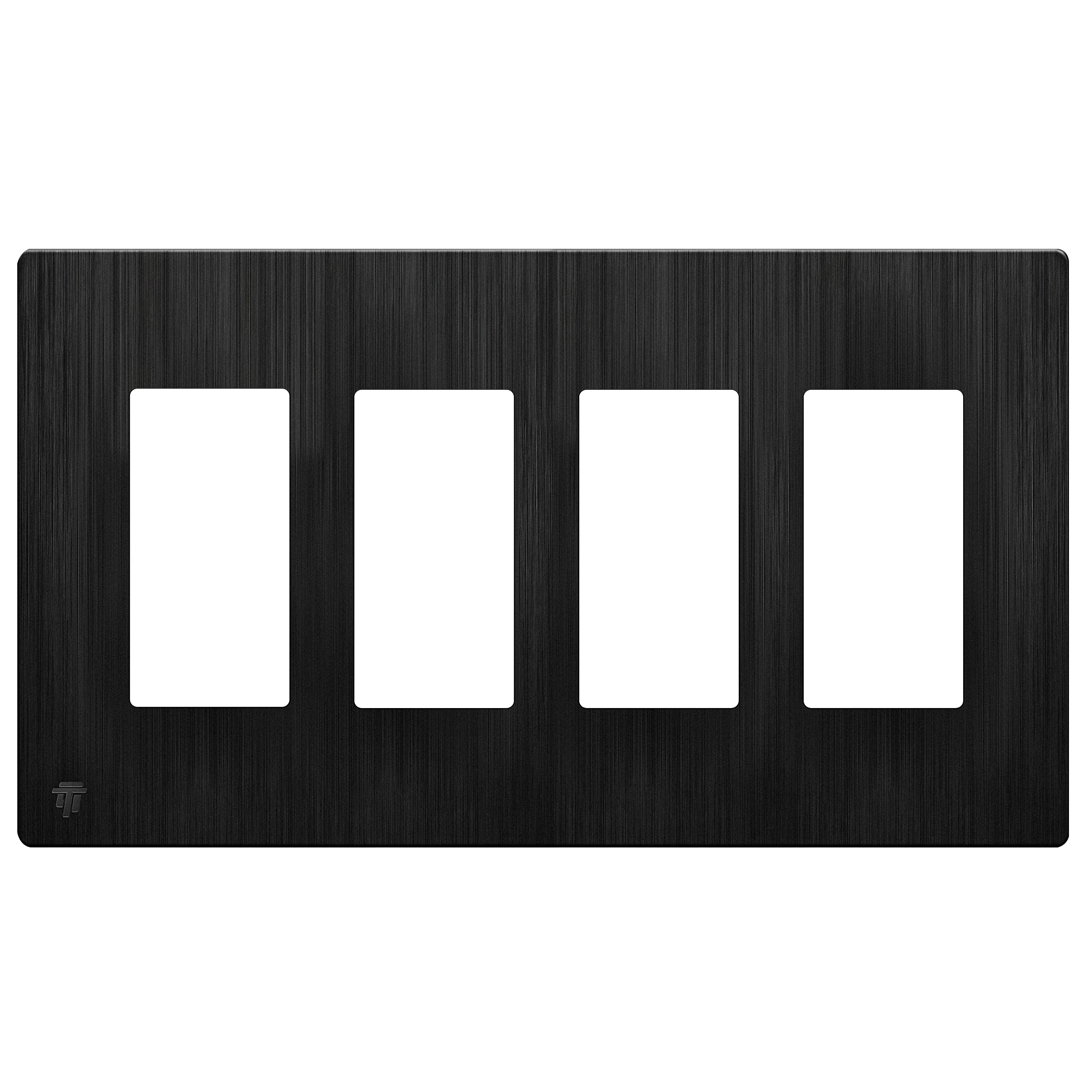 LIDER Brushed Finish Decorator Switch Cover, Screwless Wall Plate, Mid-Size 2-Gang 4.88" x 4.92", Unbreakable Polycarbonate Thermoplastic, UL Listed, LSWP-32M-BGD, Brushed Gold — view 98