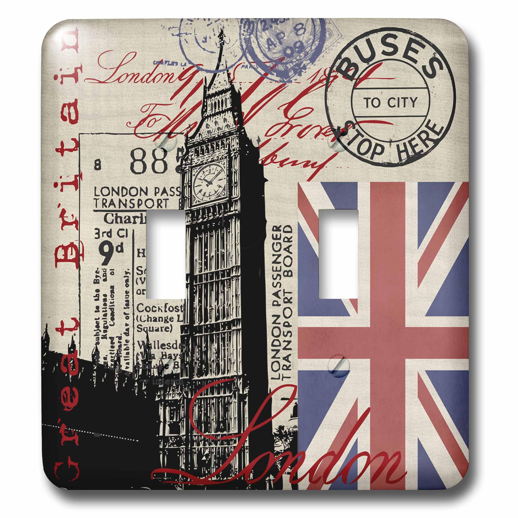 Double interrupteur à bascule robuste avec motif Union Jack durable