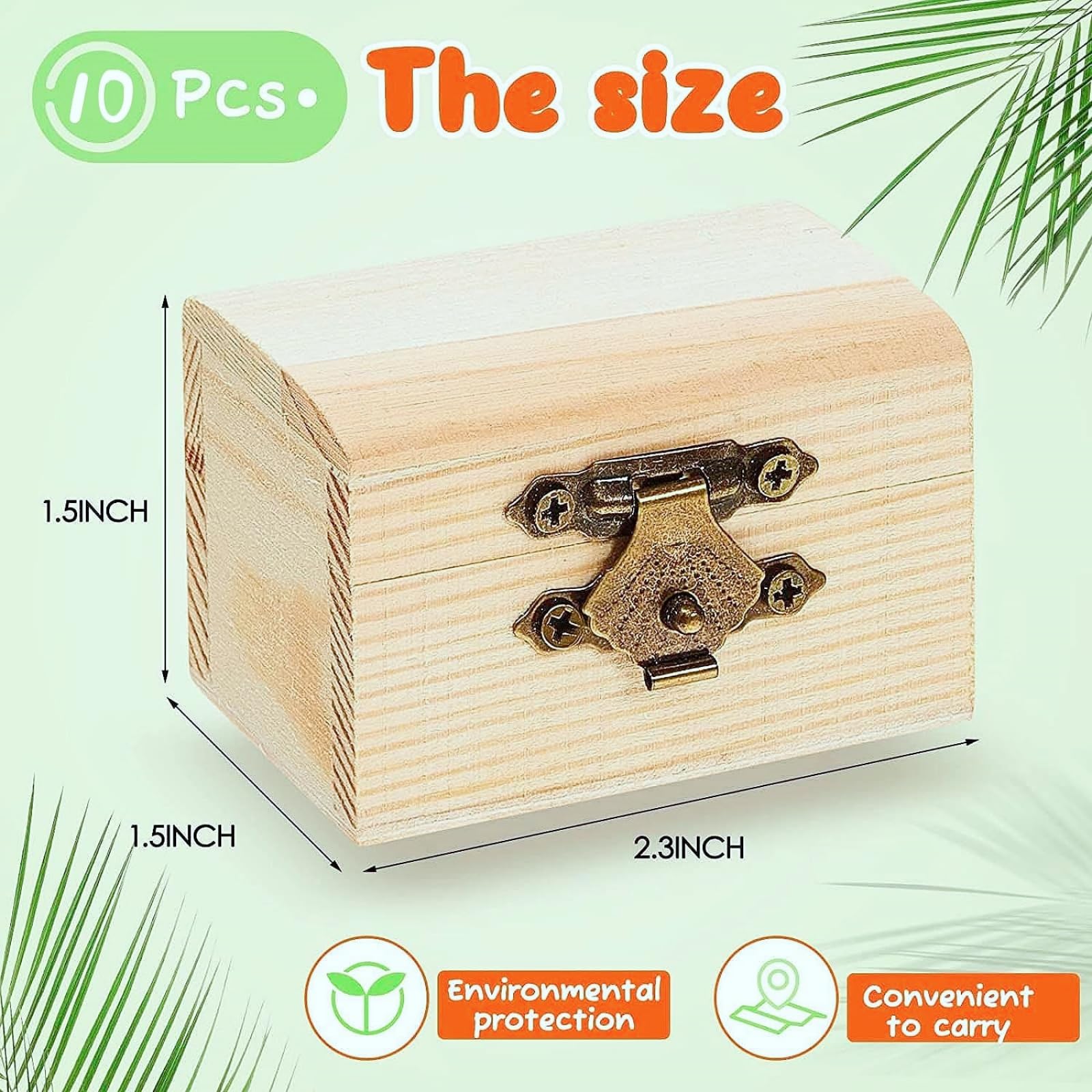 Set di 10 Scatole in Legno Non Finite con Coperchio e Chiusura a Scatto – Mini Cassettiera in Legno per Artigianato, Perfetta per Progetti di Bricolage e Decorazioni Domestiche (2.3 x 1.5 x