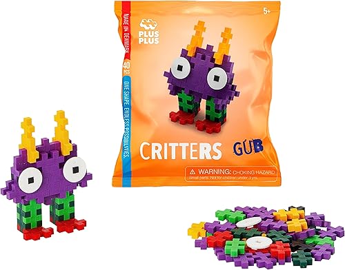 Miniatura 5 de PLUS PLUS Critter Fun Pack, juego de bloques de construcción de rompecabezas 3D, 160 piezas entrelazadas, divertidas actividades navideñas para