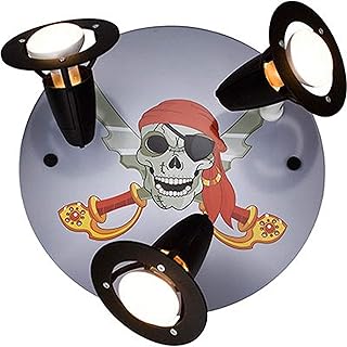 elobra – Lámpara de techo pirata, madera, negro, a + +