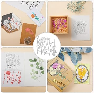 24 Pieces Flower Metal Cutting Dies Wildflowers Cutting Die Flower Leaves Embossing Stencils for Card Making Thanksgiving Christmas Craft Mold for Crafts Scrapbook Album Paper Card Decoration