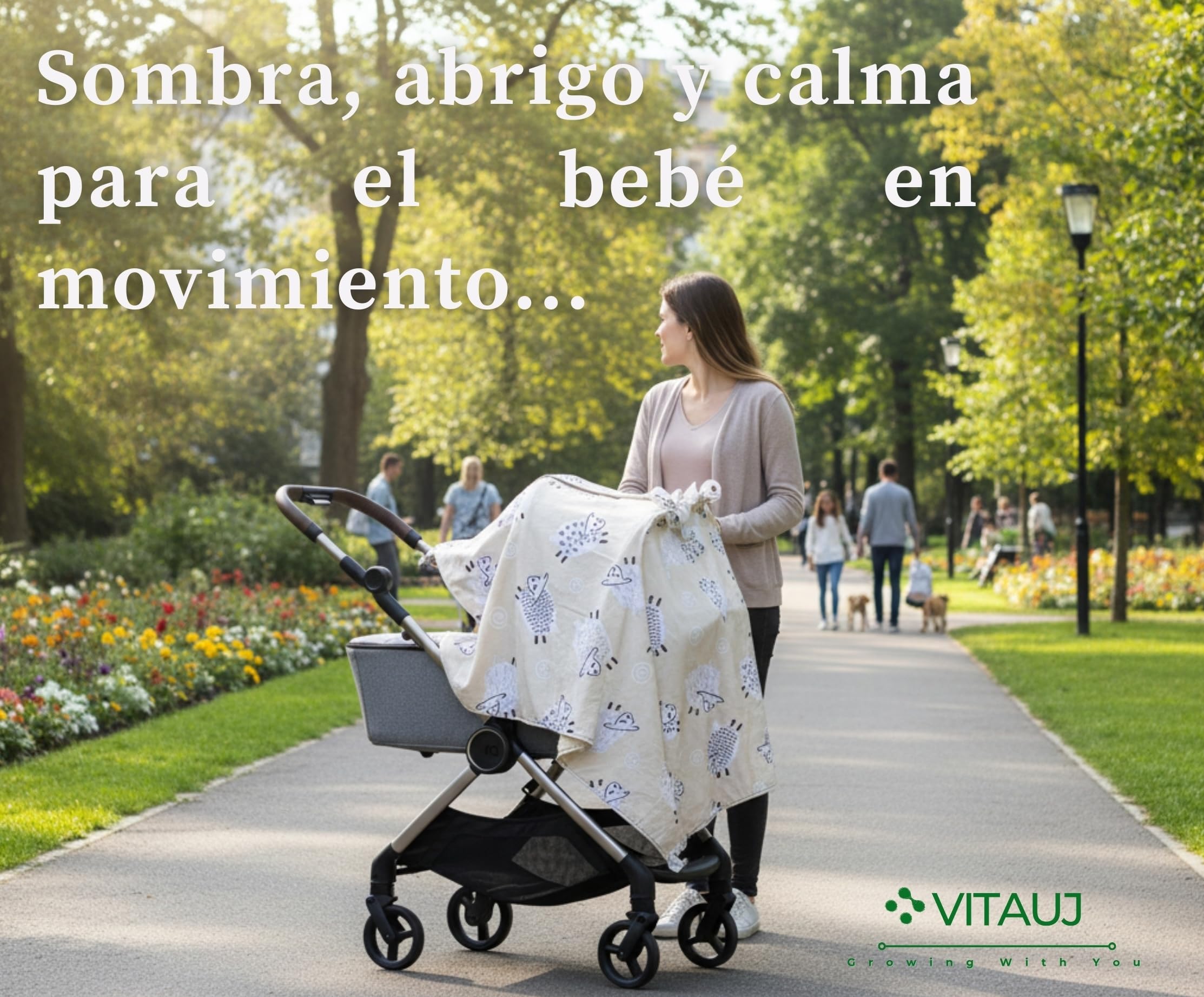Parasol Carrito Bebé Universal 4 en 1 – Manta Reversible Algodón & Minky | Protección Solar, Viento y Lluvia | Cobertor Lactancia, Porteo y Cochecito | Incluye Clips y Gancho
