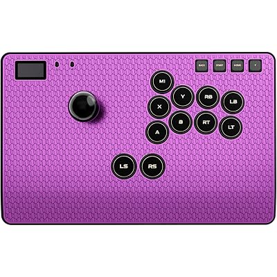 Haute42 Leverless Controller Arcade Stick: Magnetic Arcade Stick CAS with RGB ,Premium Aluminum Haute42 CAS Fightstick for PC/PS3/PS4/Switch Game with Lock Button Support Hot Swap & SOCD (Purple)