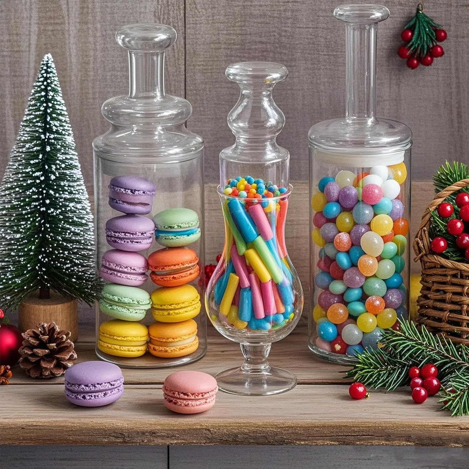 Glass Wine and Beverage Bottle Stoppers, Decorative Clear Candy Jars Lids, Glass Attachment Dry Top (Type B)