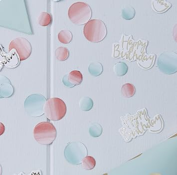 Ginger Ray PM-915 Pick And Mix Happy Birthday Foiled & Ombre Table Party Confetti, Gold