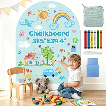 Magnetic Wall Decal for Kids Arch Magnet Chalkboard for Playroom 31.5"x39"