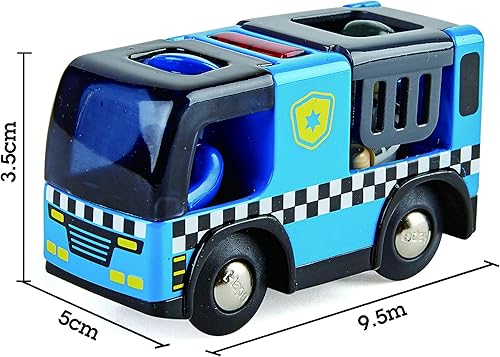 Miniatura 3 de Hape Coche de policía con sirena | Juego de policías y ladrones de 3 piezas con figuras de acción