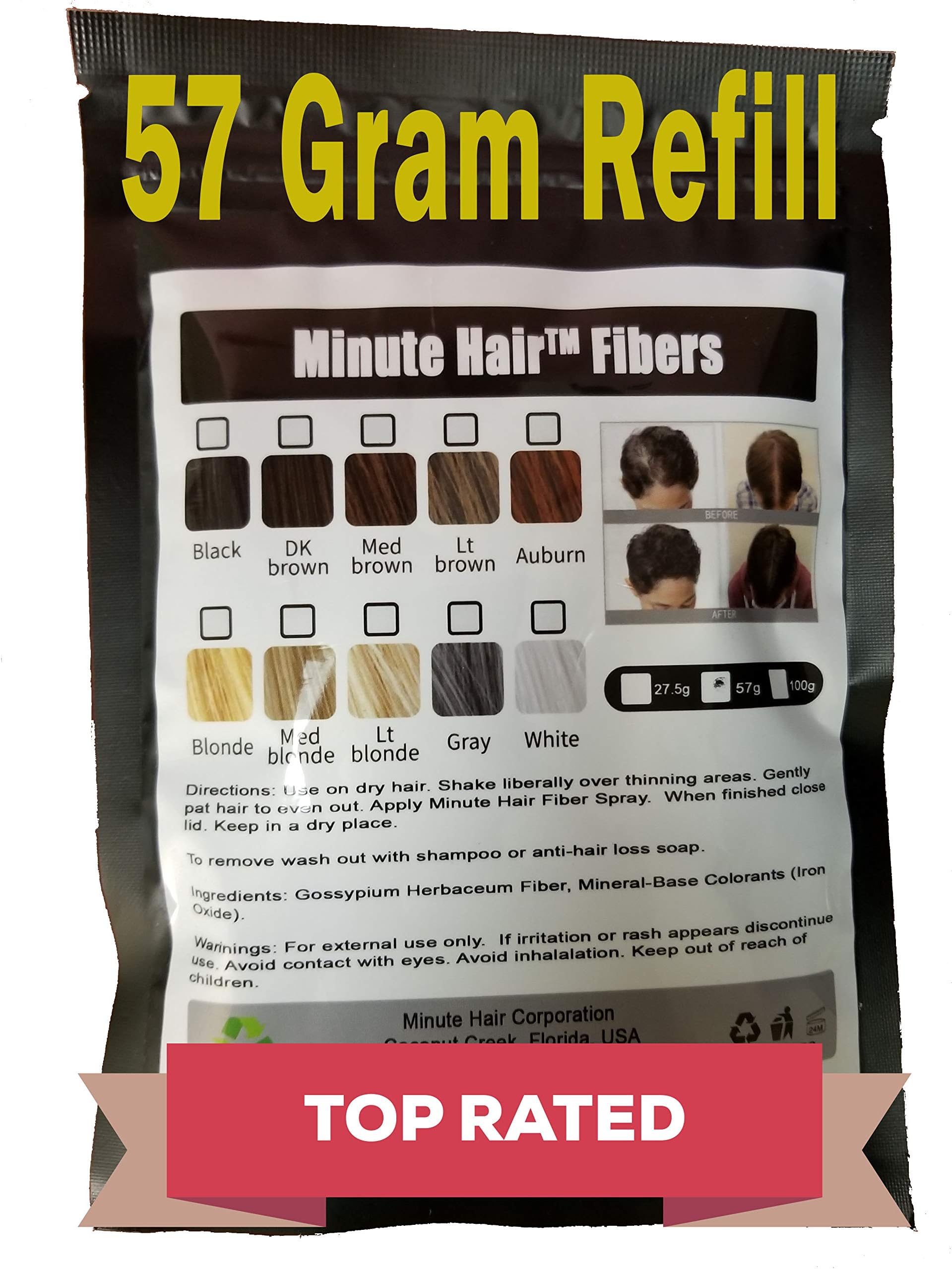 Building Fibers Grey 57 Grams (2 oz) Refill Loss Concealer That You Can Use for Your Bottles From Competitors Like Toppik, Xfusion (Gray)