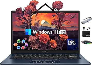 ASUS Vivobook Laptop 2025 Ultra Portable Business Computer, 14 FHD Display, 16GB RAM, 1TB Storage (512GB SSD + 500GB Ext), 6-Core Intel i3-1315U, MarxsolAccessory, Win 11 Pro, Lifetime Office 2024