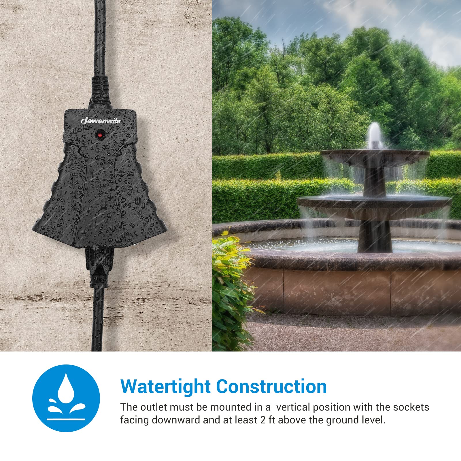 DEWENWILS Outdoor Remote Control Outlet, Wireless Remote Outlet Power