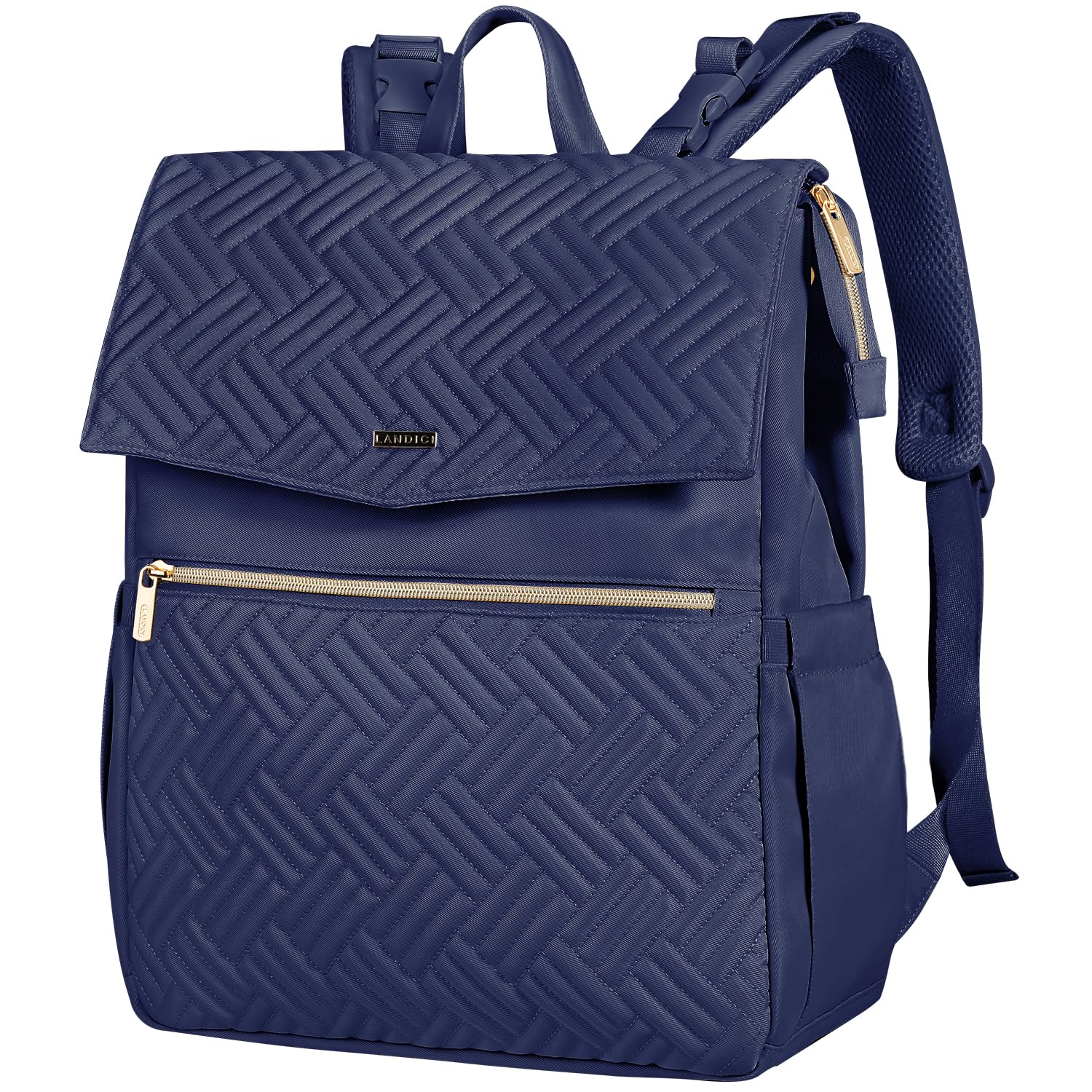 [LANDICI]マザーズリュック レディース マザーズバッグ 大容量 軽量 多機能マザーズバッグ リュック 防水ママバッグ オムツ替えシート付き 哺乳瓶収納 ベビー用品 多ポケット収納 おしゃれ 通勤 旅行 子連れ 出産祝い プレゼント(ダークブルー)